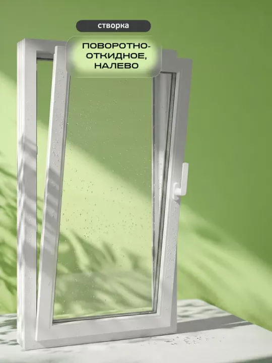 Окно Melke Lite`70 1160×800 мм 1 створка поворотно-откидное налево двухкамерное энергосберегающее