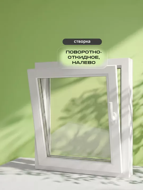 Окно Melke Lite`60 900×900 мм 1 створка поворотно-откидное налево двухкамерное